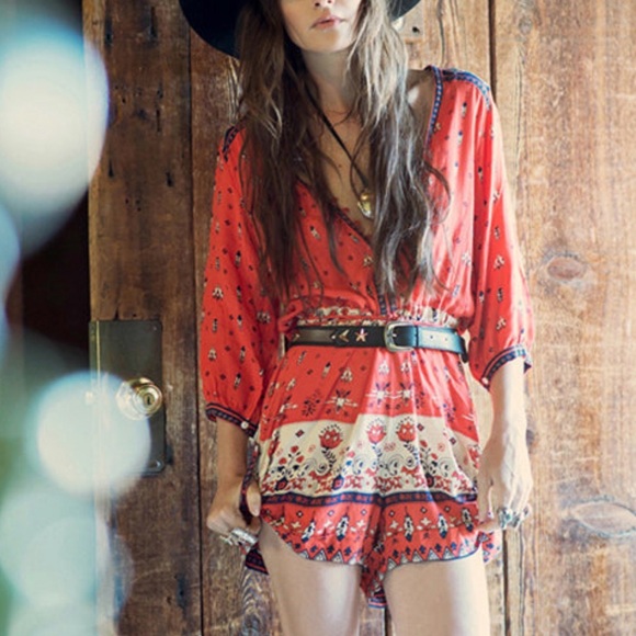 Spell Pants - Spell and the Gypsy Collective Desert Wanderer Playsuit in Sunset
